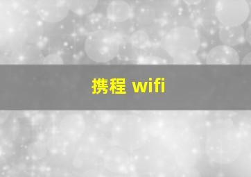 携程 wifi